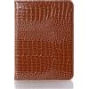 DMaos per iPad 11th (A16) 11'' 2025, iPad 10th 10.9'' 2022 Custodia da donna, Smart Cover Folio in pelle sintetica coccodrillo con porta matite per carte - Marrone