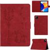 Rosbtib Custodia per Xiaomi Redmi Pad SE 8.7 pollici 4G 2024 Custodia protettiva in ecopelle con supporto, stampa di una coppia di gatti sotto il lampione, per Redmi Pad SE 8.7, Rosso