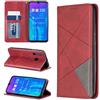 QiongniAN Cover per Huawei Honor 20E ,Custodia per Huawei P Smart+ 2019 POT-AL00 / Honor 10i HRY-LX1T / Honor 20 Lite HRY-L21T / Honor 20i HRY-AL00T / Enjoy 9S Custodia Portafoglio in pelle Flip Case Red