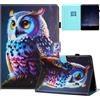 AsWant Cover Custodia per Samsung Galaxy Tab S10 Lite / S10 FE / S9 FE 10,9 Pollici / S9 11 Pollici con Funzione di Stand Pelle PU Custodia (Gufo)