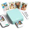Nelko PP01 Stampante Fotografica Portatile, 20 Fogli Inclusi, Verde | Connessione Bluetooth per Smartphone, Stampa A Colori Ad Alta Risoluzione per Album, Diari, Viaggi e Progetti Creativi
