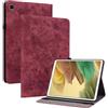 JZ Pelle sintetica Portafoglio Caso Per Samsung Galaxy Tab A7 Lite 8.7 inch (2021) SM-T220 / T225 Tablet - [porta penna][Farfalla Rose][Cavalletto Flip][Regolazione angolo] - Red