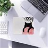 Generic Tappetino per mouse con gatto nero bohémien, regalo per amanti della mamma e della signora, tappetino per mouse boho botanico rosa luna tappetino per mouse per casa, ufficio, dormitorio, laptop