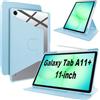 Lemxiee Cover per Samsung Galaxy Tab A11 Plus & A11+ & A9 Plus & A9+ 11 Case per supporto rotante & Slot per penna Custodia in pelle PU + Acrilico trasparente