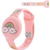 WUZUN Bambini Impermeabile per Bracciale Airtag: WUZUN Simpatico Cartone Animato Regolabile Nascosto per Supporto Apple Air Tag, Custodia Cinturino Tracker GPS Anti-Smarrimento in Silicone (Avocado)