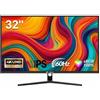 CRUA Monitor 32 4K UHD 3840×2160 60 Hz IPS Nero Lastra Plate 4K UHD,IPS,60Hz,300 CD/m²,1000:1,2 HDMI 2.0,DP 1.4,VESA 75×75,Regolabile Altezza,Inclinazione,PIP PBP,ufficio, telelavoro