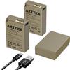 AKTTKA Batterie ricaricabili LP-E17 1500mAh - Ricarica Type-C integrata - Compatibile con Canon EOS R8, R10, R50, R100, RP, 200D, 750D, 250D, 77D, 800D, Rebel SL2, T6i, T6s, T7i, M3, M5, M6
