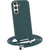 MyGadget Cover per Samsung Galaxy S23 FE - Custodia con Corda - Case con Cordino Opaca Antiurto/Bumper con Laccio/Tracolla - Practical Stylish per Collo Verde Scuro