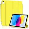 Koze Custodia per iPad A16 11a Generazione 11 Pollici 2025/ iPad 10a Gen 10,9 2022 con Chiusura Magnetica, a tre pieghe Supporto, Cover Retro in TPU Morbido con Portapenne,Giallo