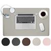 SIDORENKO Tappetino Scrivania Grande 60x35cm - Sottomano in Pelle PU grigio | tappetino mouse XXL, copri scrivania, desk mat, similpelle impermeabile, base antiscivolo, sottomano scrivania, per ufficio