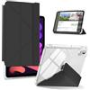 KeeFos Cover per iPad Mini 7(A17 Pro, Modello 2024, 7a) / iPad Mini 6(A15, Modello 2021, 6a) 8,3 Pollici, Traslucida Cover Posteriore Protettiva, Staccabile Custodia con Portapenne - Nero
