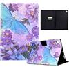 LSPCASA Custodia per Samsung Galaxy Tab A8 10.5 pollici 2022/2021 SM-X200/X205/X207 Custodia in pelle PU con funzione leggio e scomparti per carte di credito per tablet Samsung Galaxy Tab A8 Farfalla