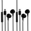 CDQZAIKEJI 2 Pezzi Cuffie In-Ear USB-C Cablate con Microfono, Type-C Earphones Hi-Fi, Ergonomiche In-Ear Headset per Musica, Chiamate e Gaming