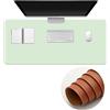 Surwin Pelle PU Tappetino per il Mouse, Tappetini Mouse Gaming Tappetino Mouse da Tavolo Soft Confortevole Tappeti Mouse Base Antiscivolo Mousepad Durevole Lavabile (30x80cm,Verde morbido)