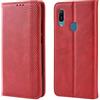 Elubugod Jielangxin Cover per Huawei Honor 8A,Custodia in Pelle Custodia per Huawei Honor 8A / Honor 8A PRO JAT-L41 Custodia Case Cover Red