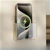 Generic Supporto per telefono da parete con foro di ricarica, supporto autoadesivo in acrilico per telecomando e organizer per telefono cellulare, camper, letto scrivania (trasparente)