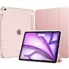 MoKo Cover per iPad Air 13 Pollici Case (M4/M3/M2) con Portapenna | Cover per iPad Air 13 2026/2025/2024, Trifold Sottile Leggera Custodia con Retro in PC Rigido Traslucido, Oro Rosa