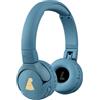 POGS The Gecko 2 - Cuffie wireless Bluetooth per bambini, pieghevoli, durevoli, per bambini dai 3 anni in su, volume limitato 85 dB, microfono, funzione di condivisione musica wireless (rBlue)