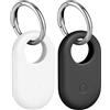 Ainiv 2pz Custodia Compatibile con Samsung Galaxy SmartTag 2, SmartTag2 Case Flessibile in Silicone, Cover per SmartTag2 Tracker con Portachiavi, Anti-Graffio, Antiurto Protezione Case Cover