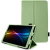 TECHGEAR Custodia in pelle per Samsung Galaxy Tab A11 / A9 8,7 (SM-X130/X135/X110/X115) PU pelle sottile Folio Stand Cover con cinturino da polso, chiusura magnetica, fodera in microfibra, passante