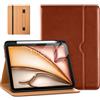 DTTO Custodia per iPad Air 11 M3/M2 (2025/2024), iPad Air 5a/4a generazione (2022/2020), custodia a portafoglio in pelle di alta qualità con supporto per matita - Auto Sleep/Wake, marrone