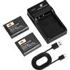 DSTE 2PCS NP-BG1 Batteria e Caricabatterie Compatibile per Sony Cyber-Shot DSC-T20 DSC-T100 DSC-W30 DSC-W50 DSC-W55 DSC-W70 DSC-W120 DSC-W130