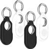 Miimall 4 pezzi Custodia per Samsung Galaxy SmartTag 2, Cover Protettiva in Silicone con Gancio, Case Leggere Anti Caduta, Materiale Lavabile, Case Antiurto per Galaxy SmartTag 2, 2 Bianco+2 Nero