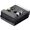 Goobay 50312 Adattatore SCART a Composito Video e S-Video, IN/OUT, con Trasmissione SCART, Nero