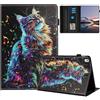 Mldjomid Custodia Compatibile per Samsung Galaxy Tab S6 Lite 10.4 (SM- P610/P615)PU Pelle Tablet Case Protettiva Cover con Stand Compatibile con Galaxy Tab S6 Lite (2024/2022/2020)-Gatto della Musica