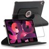ebestStar - Cover per iPad 10.9 (2022) Apple, Custodia Protezione Rotazione 360, Pelle PU, Nero + Vetro Temperato