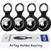PESTON Custodie per Porta AirTag, 4 Pezzi per Apple AirTag 1ª e 2ª Gen | Protezione AirTag, silicone da 2,5 mm, portachiavi in lega di zinco, per chiavi, valigie, zaini e collari, AirTag non incluso