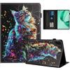 Rostsant Custodia Honor Pad X8a 11 Pollici Cover Libro Stand Funzione Slot per Carte Libro Cover Tablet Protettiva per Honor Pad X8a 11 Pollici Nota musicale gatto
