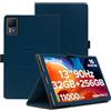 KUSINHOKA Custodia Compatibile con DOOGEE U13 13 Pollici, Leggero Pelle PU Protettiva Cover con Cinturino da Polso, Tablet Custodia Magnetico con Funzione di Supporto, Blu Scuro