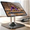 Generic Supporto per tablet regolabile con rotazione a 360°, base pieghevole, robusto per tablet, telefono, laptop, nero