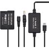 Andoer Cavo USB Type-C PD ad accoppiatore DC per batteria fittizia DMW-DCC8 DMW-BLC12 di ricambio per fotocamere Panasonic LUMIX DMC-FZ2500 FZ1000 FZ300 FZ200 G85 GX8 G7 G6 G5 GH2 DC-G90 G95