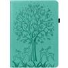 Generico DayQiQiPu Custodia Protettiva per Apple iPad Mini 6 (8,3 Pollici, 6a Gen, 2021 Modello) Cover Flip Portafoglio con Supporto Integrato Custodie di Rilievo in Motivo Cervo Albero, Verde