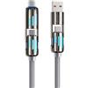 Generisch Cavo di ricarica USB 4 in 1 con funzione di ricarica rapida, borsa per il trasporto per USB-C e USB, potenza massima 240 W, cavo con indicatore luminoso per dispositivi versatili, trasferimento dati