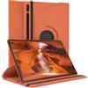 EAZY CASE - Custodia per Samsung Galaxy Tab S8 Ultra tablet Cover protettiva Smart Cover Supporto rotante Astuccio pieghevole 360° girevole con funzione stand Similpelle Arancione