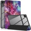 TOPCASE Custodia per Samsung Galaxy Tab A9 Plus 11 pollici 2023 cover trasparente retro in policarbonato TPU antiurto tre pieghe supporto con auto guardia/sonno, Galaxy