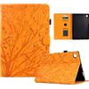 Bxithnr® Custodia per Huawei Mediapad M5 Lite/C5 10.1 Pollici 2018, [Slim Shell] Sottile Leggero Cover Guscio Protettivo in Pelle PU con Auto Sonno/Sveglia Funzione e Slot per Scheda - Giallo
