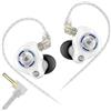 Linsoul KZ Gale In Ear Mnitor,IEM con Driver Dinamico Super Lineare,Cuffie da Gioco con Bassi Ultra Reattivi e Cavo a 2pin Incassato Placcato Argento Rimovibile per Audiofili (Bianco,Sin Mic)