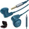 ACOCOBUY Auricolari 3,5 mm per Samsung Galaxy A15 A14 A25 A40 A05s A12 blu | Auricolari In-Ear con Filo Cuffie Antirumore con Microfono per iPhone SE/6/5 per Redmi Note 13 12 11S 13C per Scuola studente