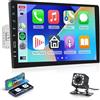 Fuluku 1 Din Autoradio Senza Fili CarPlay e Android Auto 9 Touchscreen | Touchscreen 9 Pollici Auto Stereo con Bluetooth, EQ, Specchiamanto Telefono, Telecamera Posteriore FM AM RDS