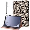 YiChZhe Custodia per Honor Pad X8a 2024/X8b 2026 11 pollici custodia protettiva antiurto con supporto regolabile slot per carte di credito copertura portapenne, stampa leopardata