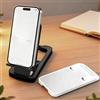 Generic Supporto per telefono da scrivania, pieghevole, in plastica, regolabile, per scrivania, leggero, per ufficio e casa, 2 pezzi, colore: nero e bianco