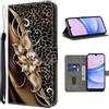 TUOLISG Custodia per Samsung Galaxy A16 4G/5G,in pelle PU con chiusura magnetica,funzione stand,slot per carte di credito,resistente agli urti per Samsung Galaxy A16,Fiore di metallo