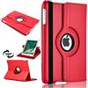 TechDealsUK Custodia a libro in pelle con rotazione a 360° per Apple iPad 9.7 (2018) di sesta generazione, colore: Rosso