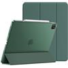 JETech Custodia per iPad Pro 12,9 4ª/3ª Gen (2020/2018), Verde Nebbioso | Cover Retro Traslucido Sottile, Supporto Tri-Pieghevole, Auto Svegliati/Sonno, Protezione Antiurto Leggera