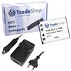 Trade-Shop Set 2 in 1: batteria agli ioni di litio + caricatore compatibile con Leica BP-DC17, Praktica NP45, Insignia NS-DSC10SL, Fujifilm NP-45 NP-45A