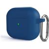 Generic Custodia protettiva per auricolari AirPods Pro con portachiavi, custodia protettiva in morbido silicone per AirPod Pro di 2a/1a generazione, per donne e uomini (blu)